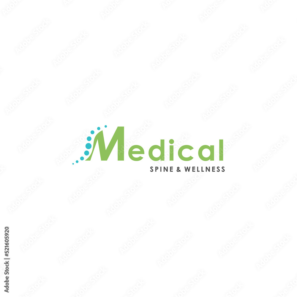 medical spine wellness logo design.DNA genetic molecule vector template.letter m logo and biotechnology logotype medical spine wellness logo design.DNA genetic molecule vector template.letter m logo and biotechnology logotype