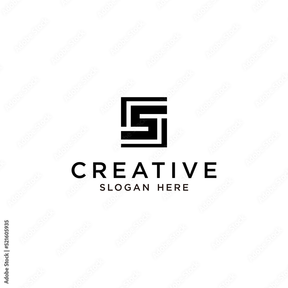 geometric modern initial S logo geometric modern initial S logo