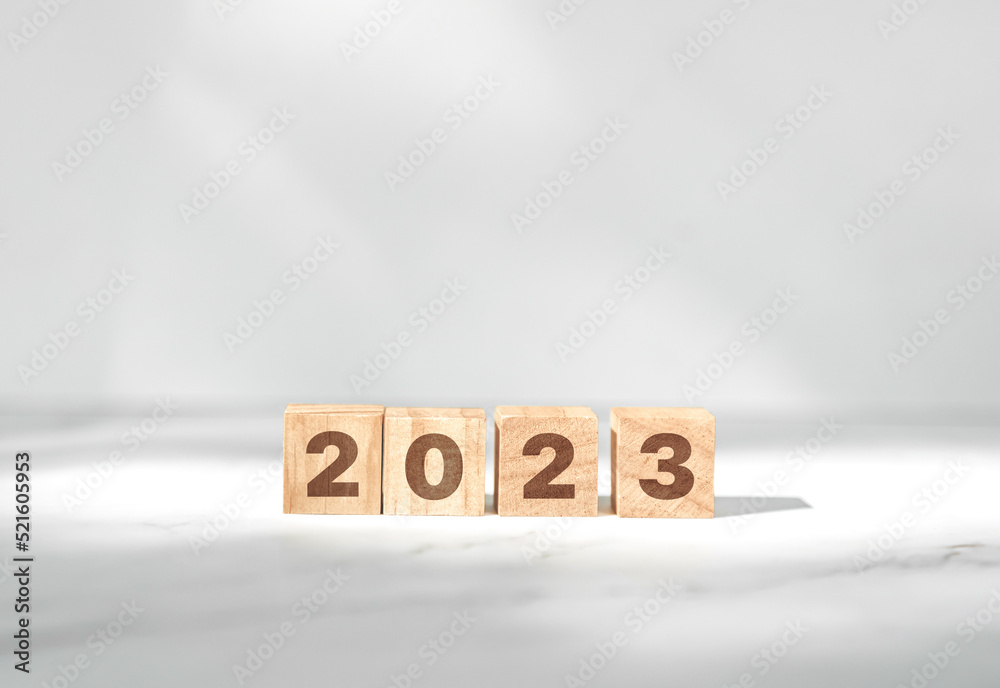 New year goals 2023. Resolutions, plan and goals, checklist concept. New Year 2023 template
