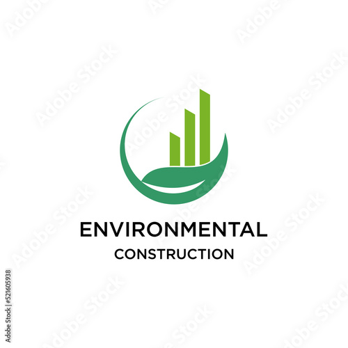 environmental and green leaf logo. fresh organic financial planing .green building logo design