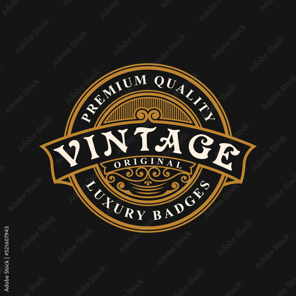 Vintage luxury ornament logo