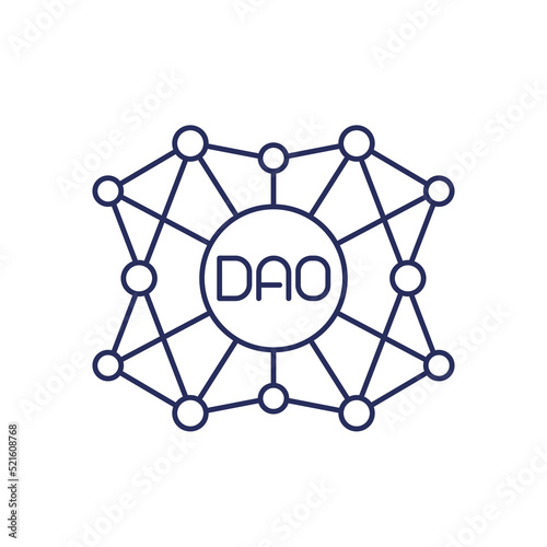 DAO icon, Decentralized Autonomous Organisation, line design