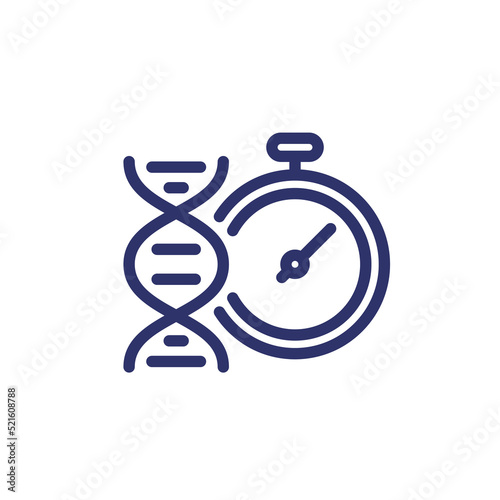 fast dna test line icon, genetic testing