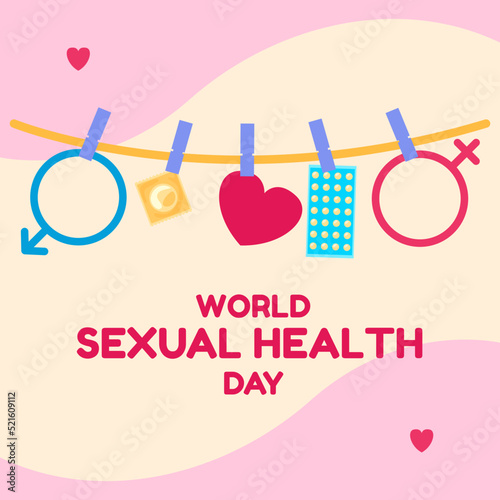 World sexual health day with gender signs