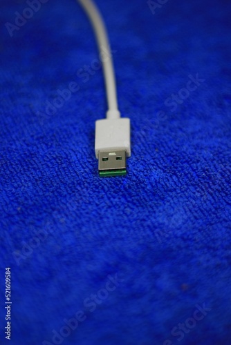 Phone's white USB 2.0 Type A plug.