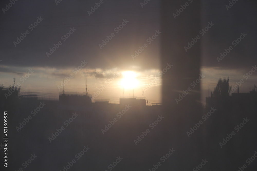 Obraz premium sunset in the city