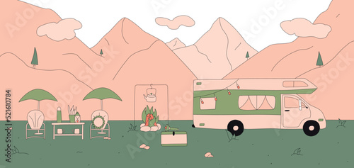 Set of vector hand drawn flat colourful illustrations