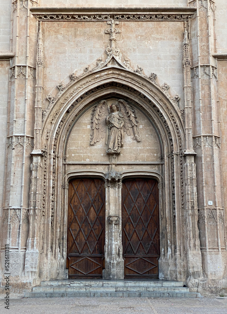 Doors of Llotja de Palma, Palma, Mallorca island, Spain, 07.13.2022
