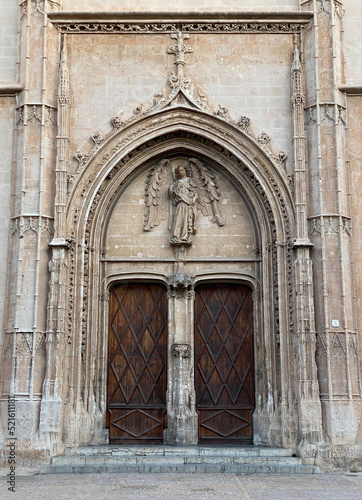 Doors of Llotja de Palma  Palma  Mallorca island  Spain  07.13.2022 