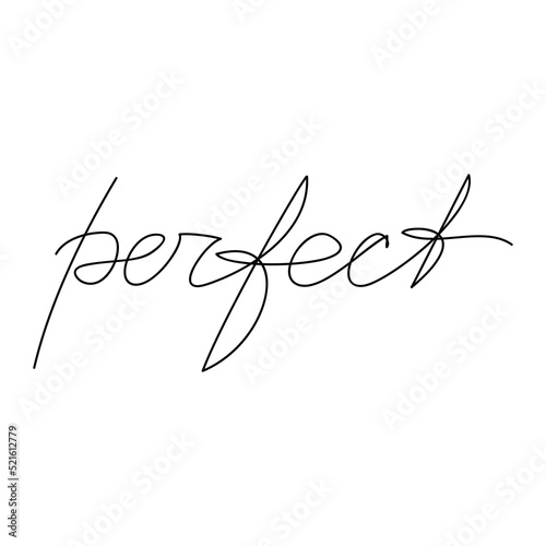 Perfect inspirational slogan handwritten lettering. One line continuous phrase vector drawing. Modern calligraphy, text design for print, banner, wall art poster, tattoo, card, background.