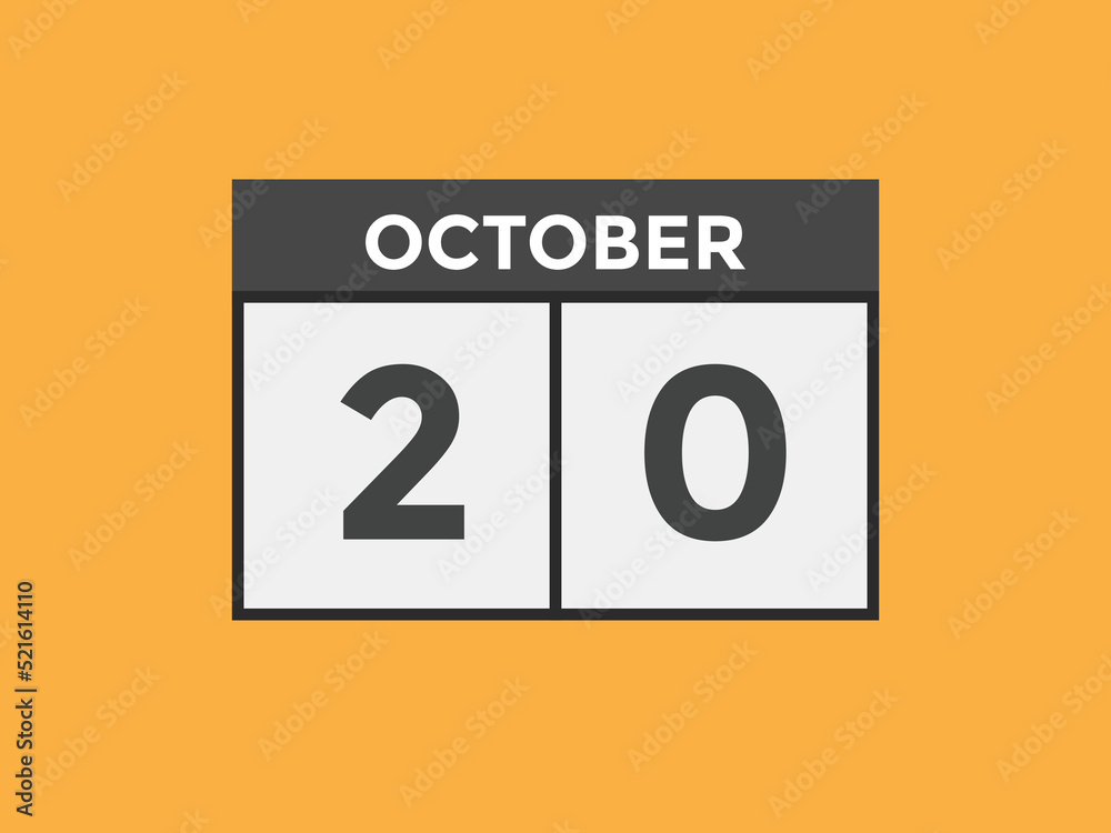 october 20 calendar reminder. 20th october daily calendar icon template. Calendar 20th october icon Design template. Vector illustration
october 20 calendar reminder. 20th october daily calendar icon template. Calendar 20th october icon Design template. Vector illustration