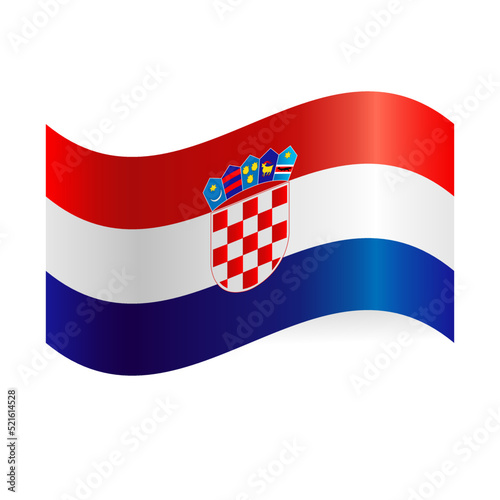 Flag of Croatia. The national flag of Croatia waving in the wind. 
