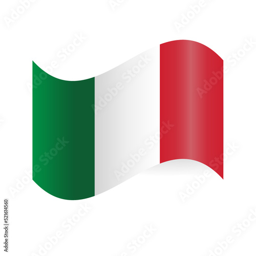 Waving colorful flag of Italy. Italian flag isolated on white.