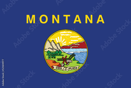 Photo Vector design of the flag of Montana State, USA
