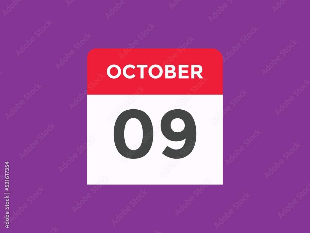 october 9 calendar reminder. 9th october daily calendar icon template. Calendar 9th october icon Design template. Vector illustration
october 9 calendar reminder. 9th october daily calendar icon template. Calendar 9th october icon Design template. Vector illustration
