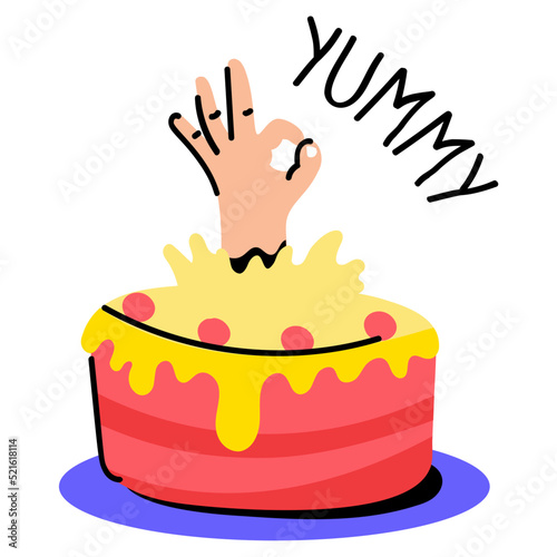 Easy to use sticker of yummy cake 