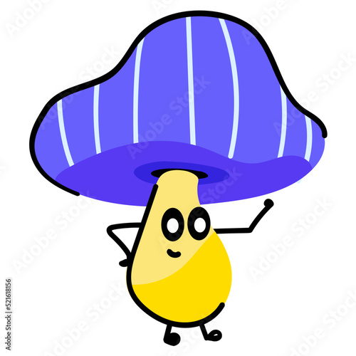 A cute funny sticker of mushroom