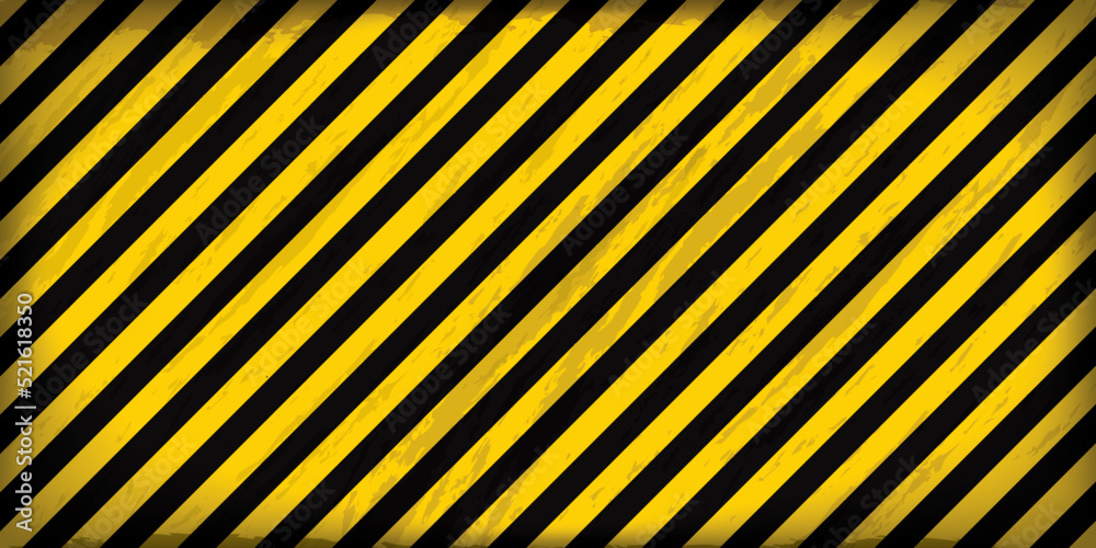 Black and yellow diagonal line stripes texture background.
