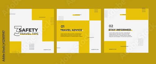 Minimal yellow tips with simple shapes for social media posts-vector