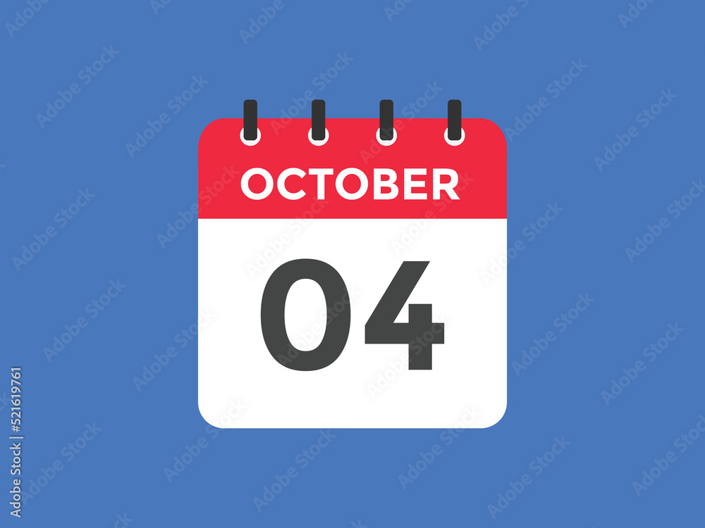 october 4 calendar reminder. 4th october daily calendar icon template. Vector illustration
october 4 calendar reminder. 4th october daily calendar icon template. Vector illustration
