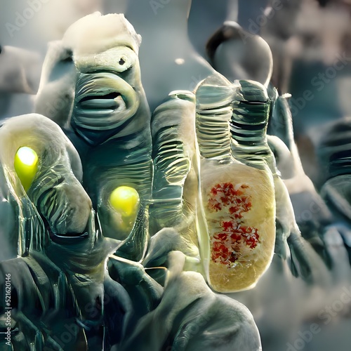 Scientific image of bacteria Citrobacter, Gram-negative bacteria, illustration. Found in human intestine, can cause urinary infections, infant meningitis and sepsis photo