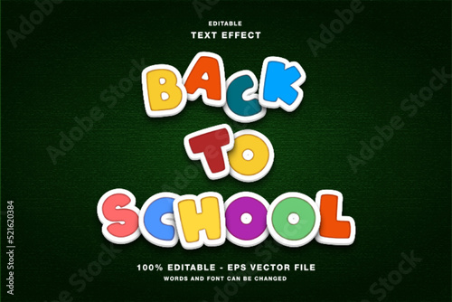 Back to School Colorful Editable Text Effect
