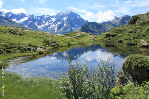 The Lauzon lake in the french alps, ecrins national park photo