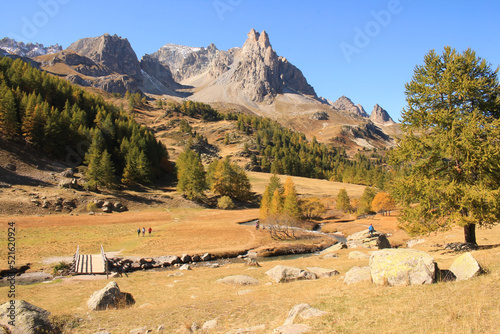 Wonderful claree valley in autumn in the french alps, Nevache, Hautes Alpes
 photo