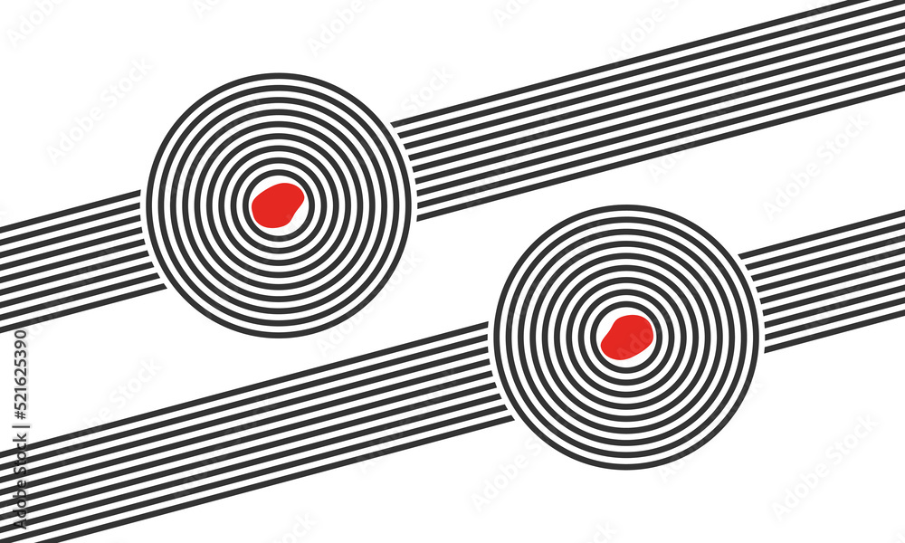 diagonal parallel lines and circles, meditation zen garden top view or life balance vector illustration diagonal parallel lines and circles, meditation zen garden top view or life balance vector illustration