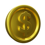 American dollar coin 3D illustration