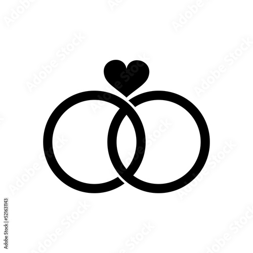 wedding rings and heart