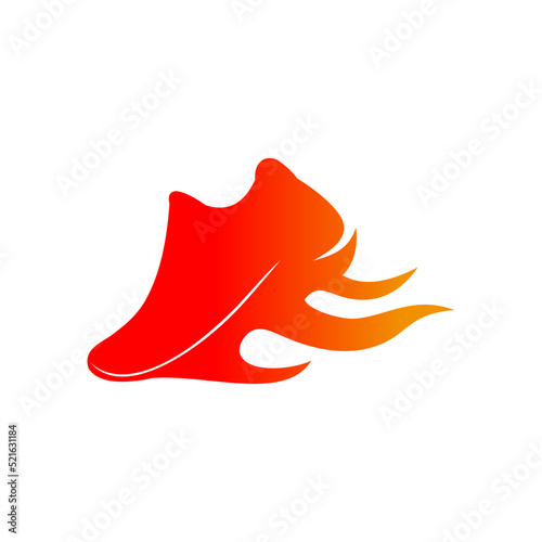 burning shoe logo