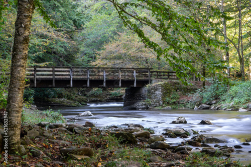 Bridge over Deep Creek in Bryson City North Carolina photo