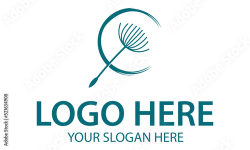 Tosca Color Abstract Dandelion Nature Logo Design