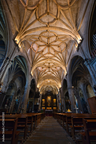 interior of the royal basilica of Santa María la Mayor (Pontevedra, Galicia)