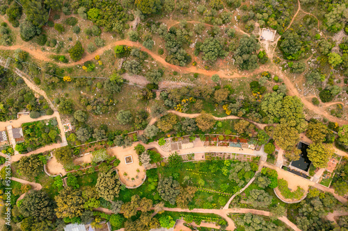 Aerial view of Jardin Antique Mediterraneen, Balaruc-les-Bains, Hérault, france. photo