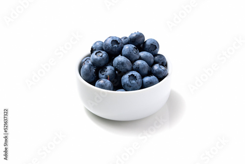 White bowl full of the blueberries