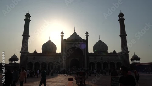 DELHI, INDIA - front view of jama mosque in delhi, india photo