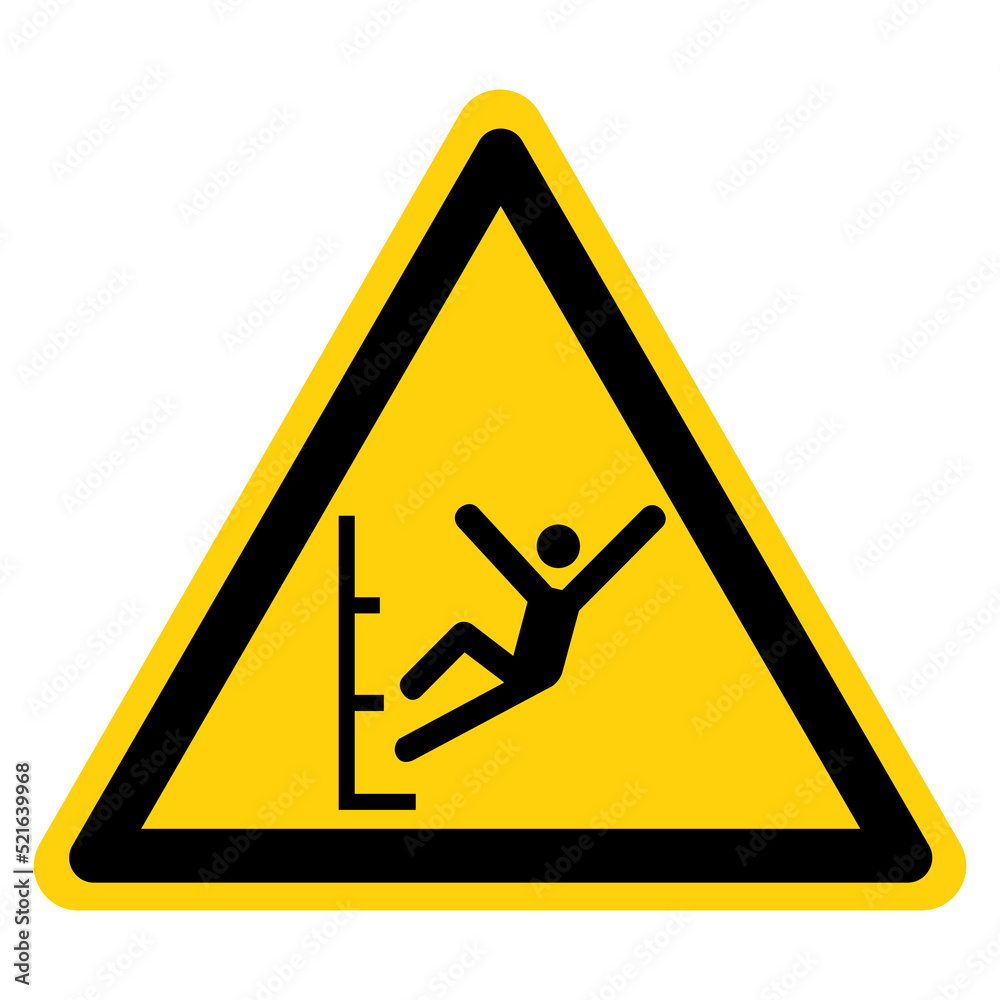 Fall hazard Symbol Sign, Vector Illustration, Isolate On White Background Label .EPS10 Fall hazard Symbol Sign, Vector Illustration, Isolate On White Background Label .EPS10