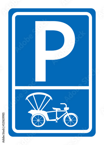 Tricycle Parking Symbol Sign,Vector Illustration, Isolate On White Background Label. EPS10