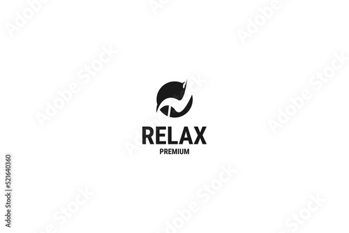 Flat relax sleep seat logo design vector illustration idea