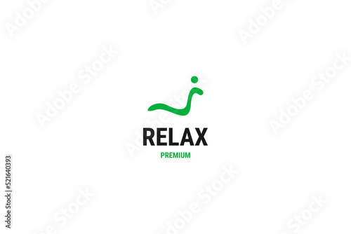 Flat relax sleep seat logo design vector illustration idea
