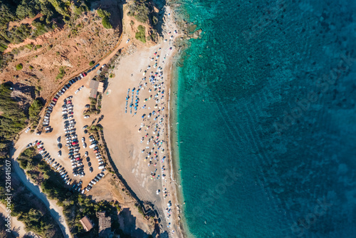 Aerial view of Seregola beach in Rio, Elba Island, Tuscany, Italy. photo