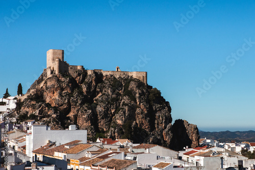 closeup of Olvera castle in summer