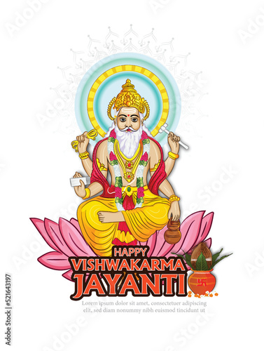 illustration of Vishwakarma Jayanti for Background,card,poster,banner design. © HABIT PLUS