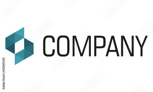 Green Color Simple Triangle Hexagonal Logo Design