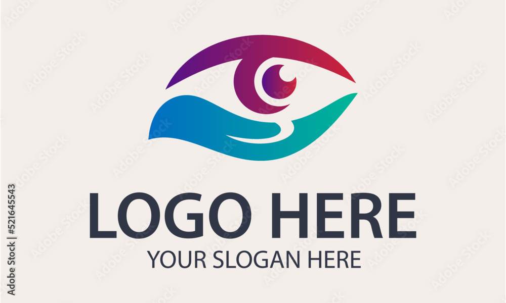 Blue and Red Color Abstract Care Eye Logo Design Blue and Red Color Abstract Care Eye Logo Design