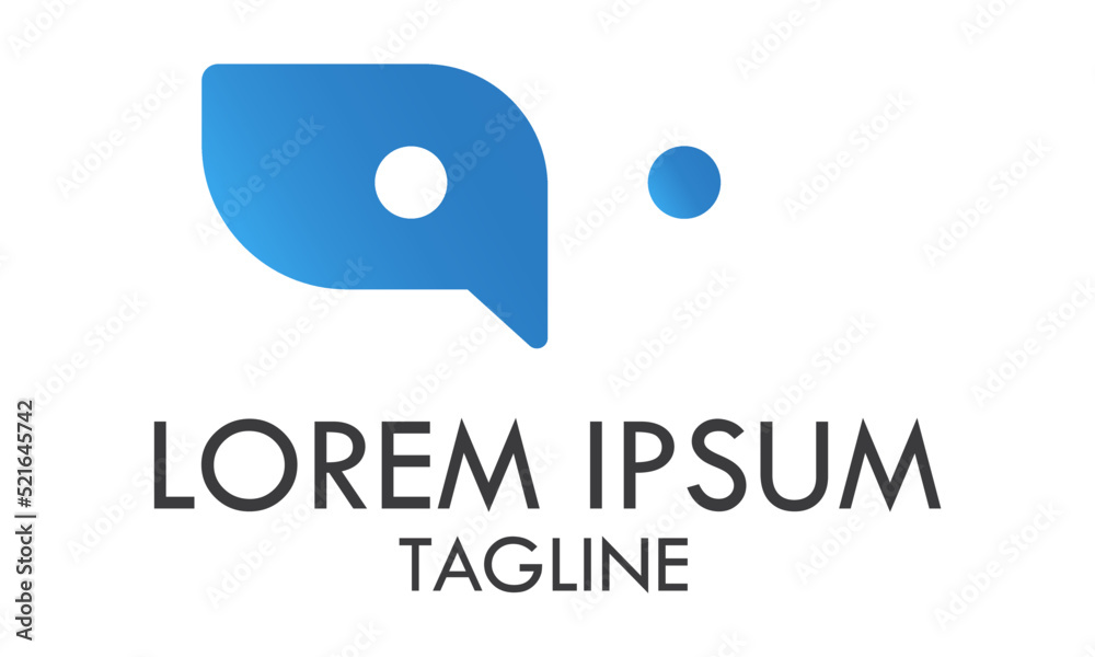 Simple Negative Space Blue Mask Logo Design Simple Negative Space Blue Mask Logo Design