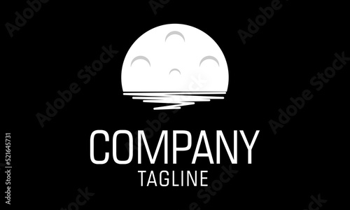 Monochrome Moon Roll Cinema Negative Beach Logo Design