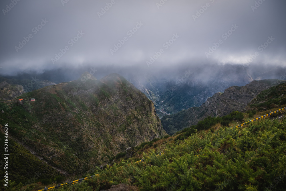 Lombo Do Moleiro village in the valley mountains of the island of Madeira. Portugal. October 2021